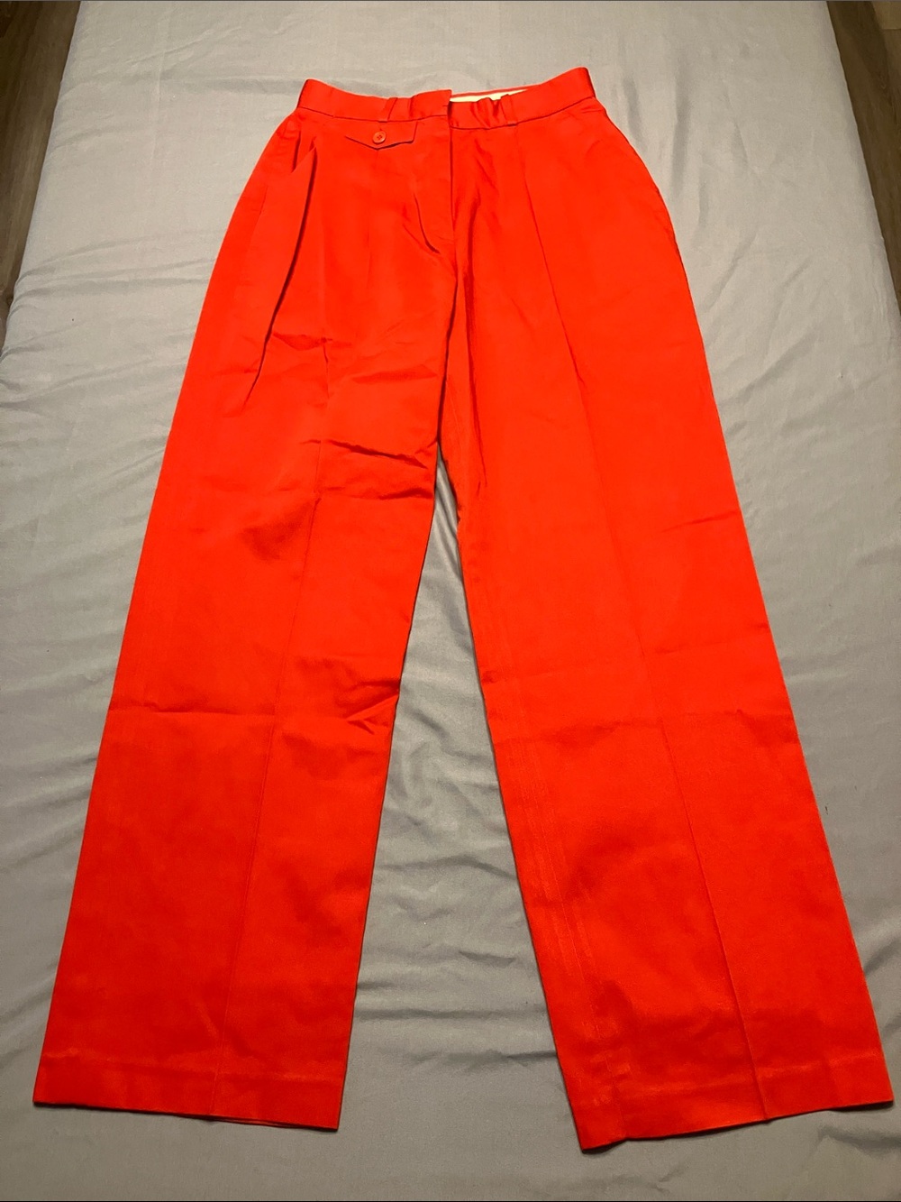 High-Rise Wide-Leg Pants in Vibrant Red